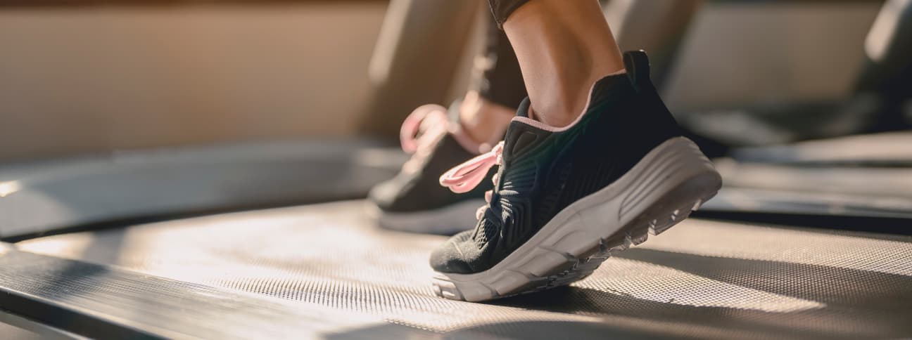 Running on a treadmill